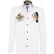 Chemise Emporio Balzani chemise cintree a broderies uno blanc