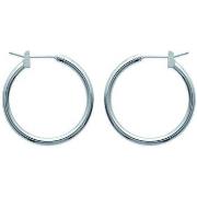 Boucles oreilles Brillaxis Créoles argent rhodié 20mm