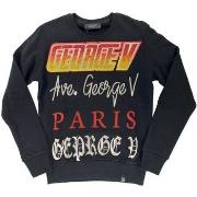 Sweat-shirt Avenue George V GEORGE V - Sweat col rond - noir et rouge