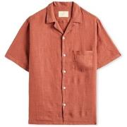 Chemise Portuguese Flannel Linen Camp Collar Shirt - Terracota