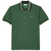 T-shirt Lacoste POLO VERT MOTIF MONOGRAMME CLASSIC FIT A COL CONTRAS