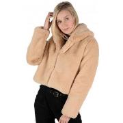 Veste Molly Bracken Manteau femme fausse fourrure beige -