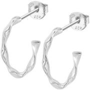 Boucles oreilles Lotus Créoles Silver torsadées argent