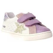 Baskets enfant Naturino BASKETS BASSES CUIR PINN VELCROS LILAC-WHITE