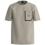 T-shirt BOSS T-SHIRT THILIX 4 BEIGE REGULAR FIT AVEC POCHE ENCADRÉE