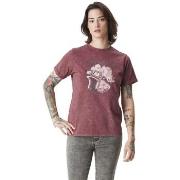 T-shirt Von Dutch T-shirt femme à col rond acid wash et print devant H...