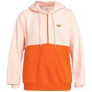 Sweat-shirt Roxy - Sweat demi zip - rose et orange