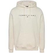 Sweat-shirt Tommy Jeans Linear Logo Hoodie Oat Marl Heather