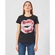 T-shirt Patrizia Pepe T-shirt femme avec imprimé baiser