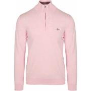 Sweat-shirt Gant Half Zip Pull Laine Rose Clair