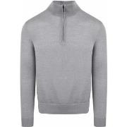 Sweat-shirt Suitable Merino Half Zip Sweater Gris