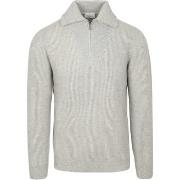 Sweat-shirt Profuomo Pullover Half Zip Laine Merino Gris Mélanger