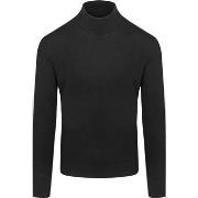 Sweat-shirt Suitable Pull Col Roulé Mérinos Noir