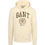 Sweat-shirt Gant Hoodie Graphic Logo Ecru