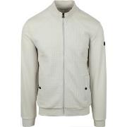 Sweat-shirt No Excess Cardigan Zipper Jacquard Chalk