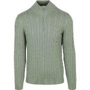 Sweat-shirt Gant Pullover Half-Zip Cable Vert