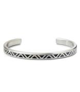 Rebel and Rose Armbanden Bangle Brushed Black Triangle Zilverkleurig