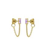 Karma Oorbellen Chain Lavender Goldplated Zilverkleurig