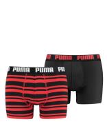 Puma Boxershorts Heritage Stripe Boxer 2P Rood