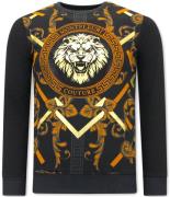 Montfleuri Sweater met print gouden leeuw