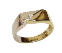 Christian Bicolor gouden cachet ring met reliëf