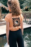 Looxs Revolution T-shirt abricot rugprint voor meisjes in de kleur