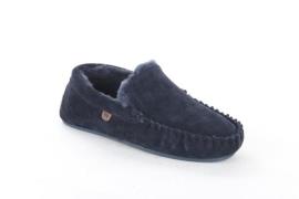 Warmbat Malmo dk.navy heren pantoffel (gesloten hiel)