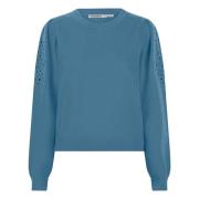 Esqualo Sweater f23-07519 embroidery petrol