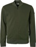 No Excess Sweater full zipper twill jacquard dark green