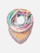 Mucho Gusto Zijden sjaal zambia roze met turquoise patchwork