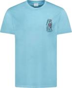 No Excess T-shirt korte mouw ronde hals met print aqua