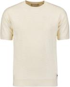 No Excess T-shirt korte mouw ronde hals gebreid cream