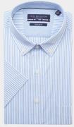 Bos Bright Blue R.b. boston casual hemd korte mouw regular fit 416670/...