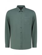 Pure Path 24010209 buttob garment dye 76 faded green heren shirt p