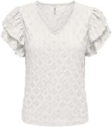 Only Frill top voor zomerse dagen: polyester/elastaan t-shirt