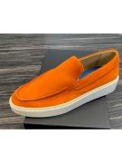 Giorgio 13781 oranje suede loafer met witte zool.  limited edition