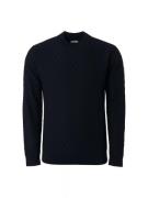 No Excess Pullover crewneck jaquard mix knit solid -