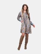 Mucho Gusto Jurk arola luipaardprint met lichtblauwe details