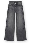 Homage to Denim Vintage grey mid waist wide leg jeans studs