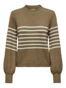 Jacqueline de Yong Jdylayla ls hn stripe pullover knt ecru dessin