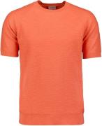 No Excess T-shirt korte mouw ronde hals gebreid melon