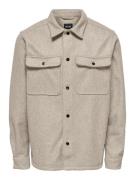 Only & Sons Onsash ovr woolen look pkt ls shirt licht