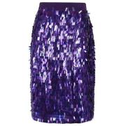 Pinko Paarse polyester midi rok met pailletten