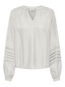 Jacqueline de Yong Jdysully ls lace top wvn off-white