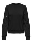 Only Onlbritt l/s emb. o-neck box ub swt