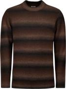 No Excess Pullover crewneck degrade stripes w brown