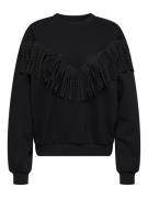 Only Onlfrey ls o-neck fringe swt -