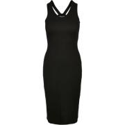 Urban Classics Dames geribbelde mouwloze midi-jurk