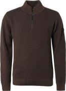 No Excess Pullover half zipper 2 coloured mel brown