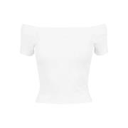 Urban Classics Dames geribd off shoulder t-shirt